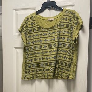 Forever 21 Olive Tribal Print Crop Top